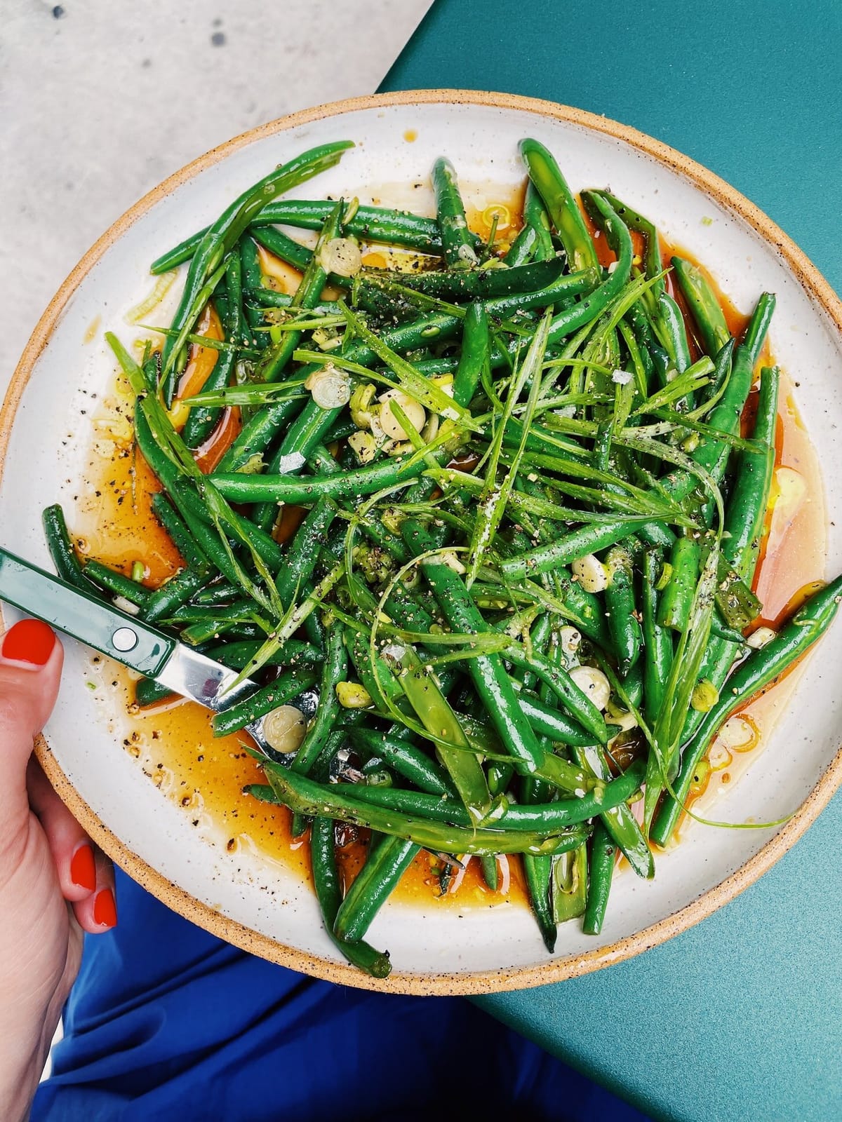 Blanched Green Beans with Scallion and Soy