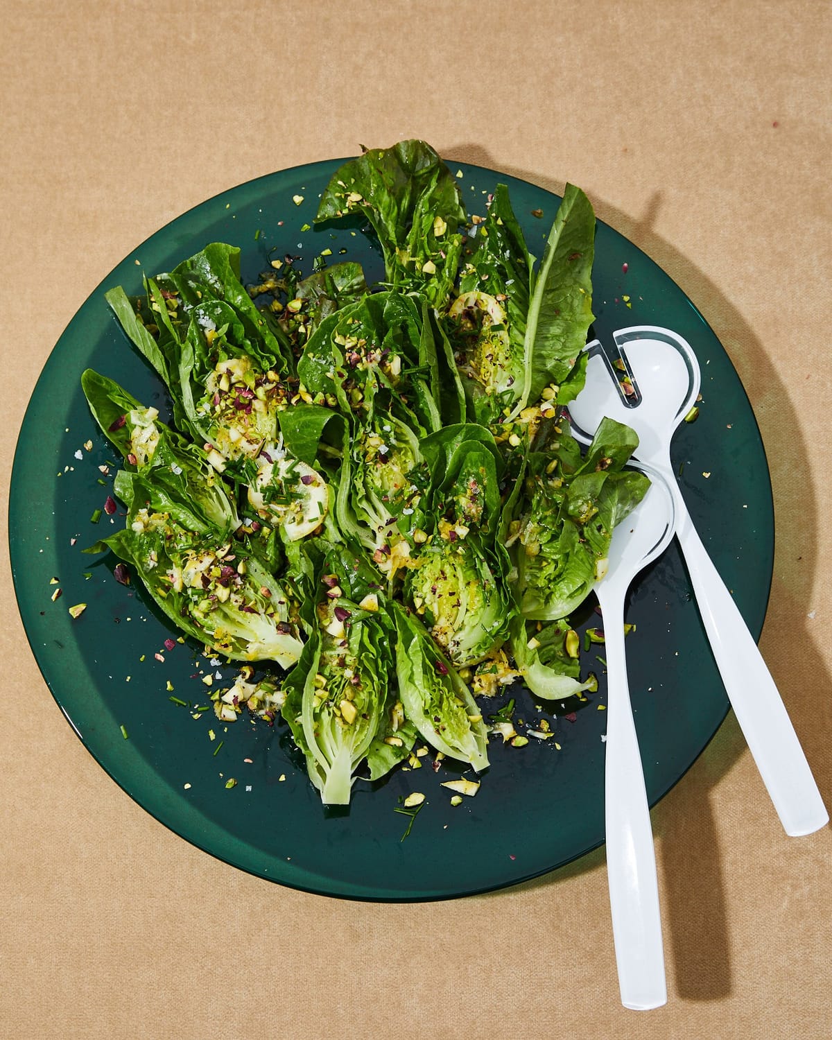 Little Gems with Garlicky Lemon and Pistachio