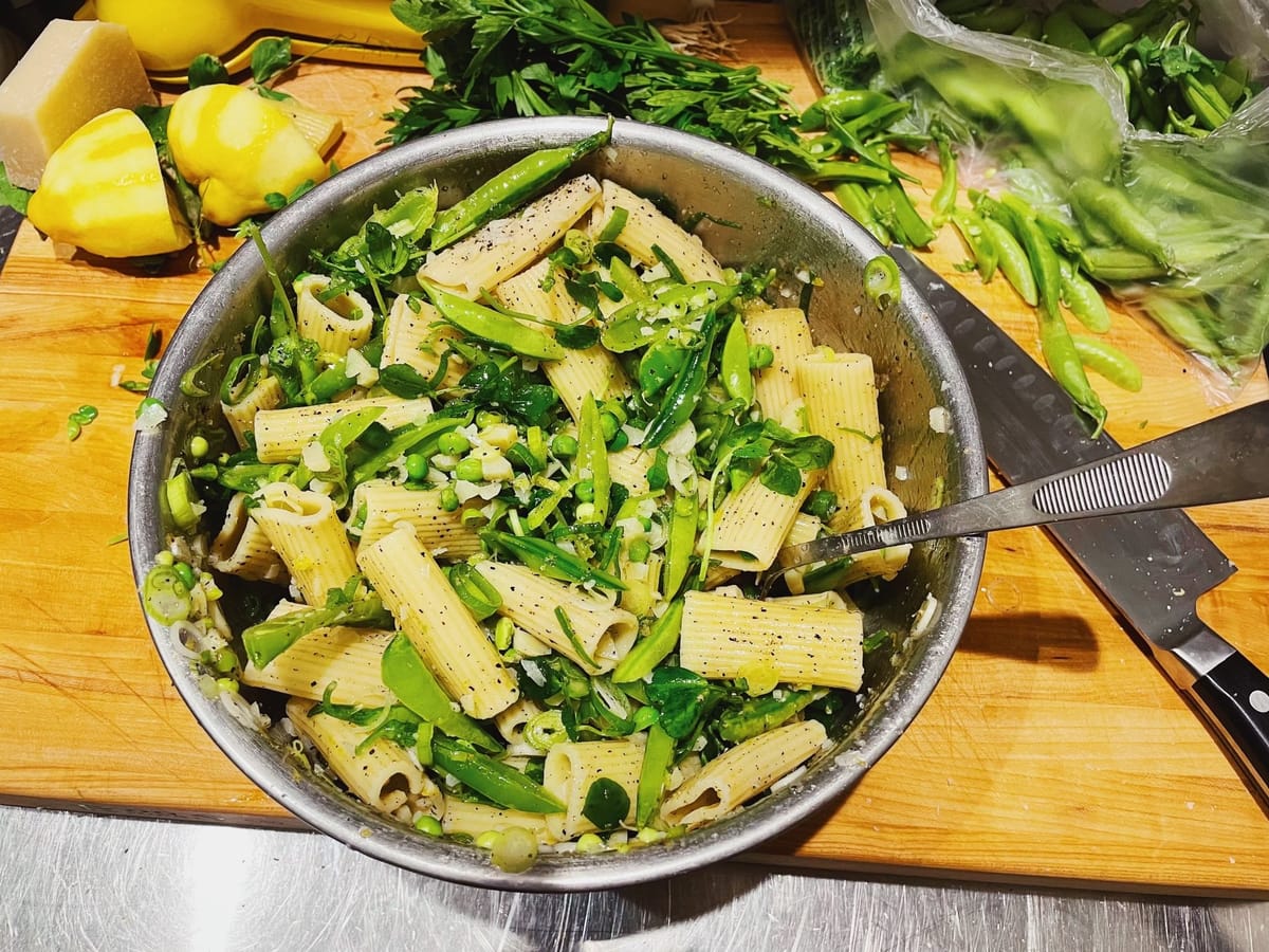 Pasta Salad with Peas and Parmesan