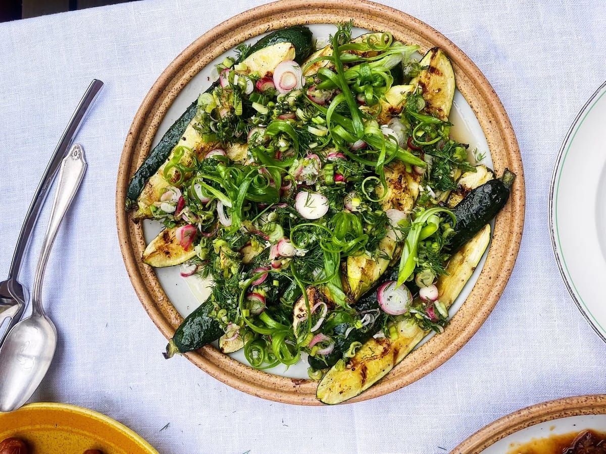 Grilled Zucchini with Garlic and Dill