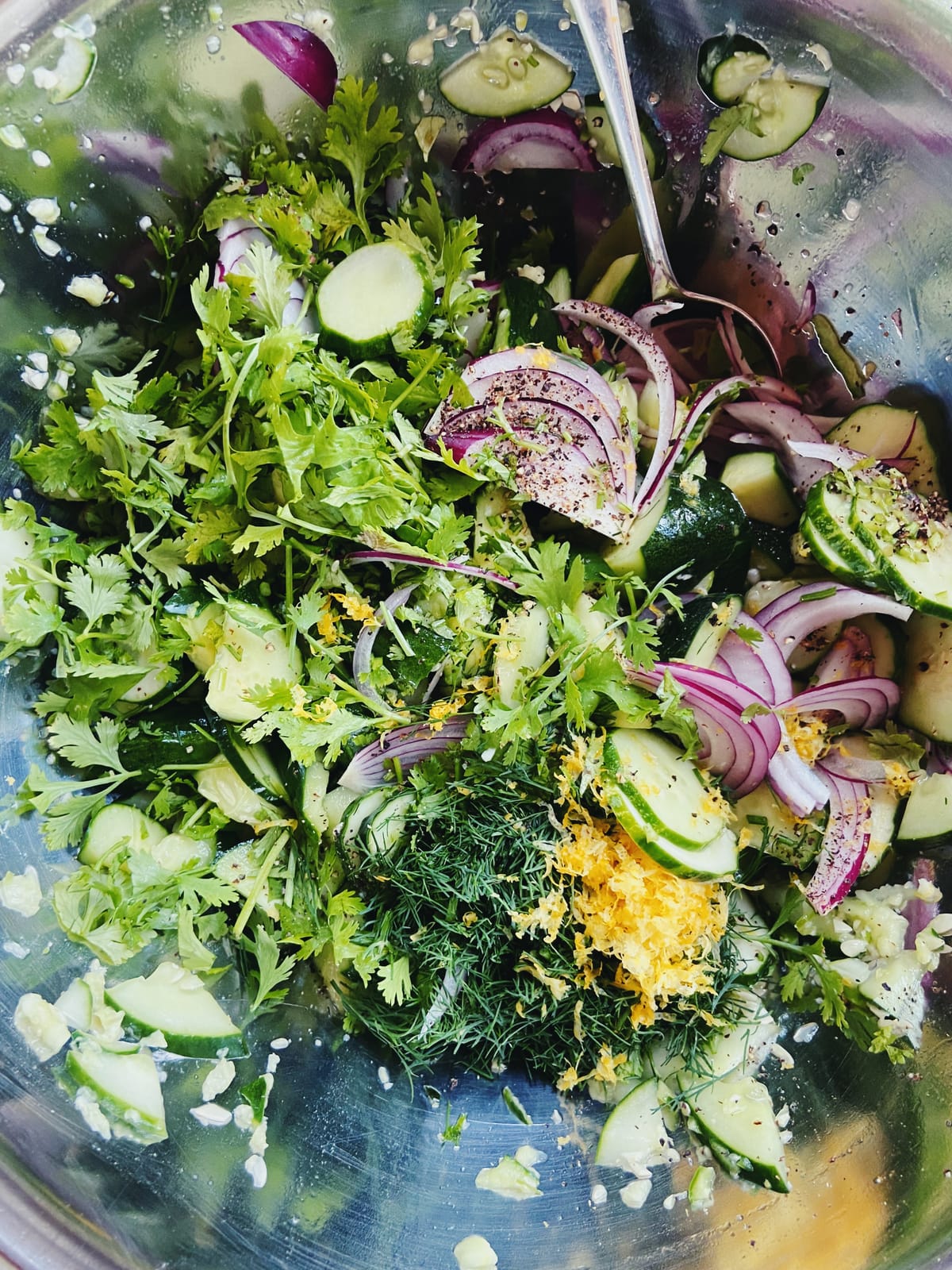 highly seasoned cucumber salad