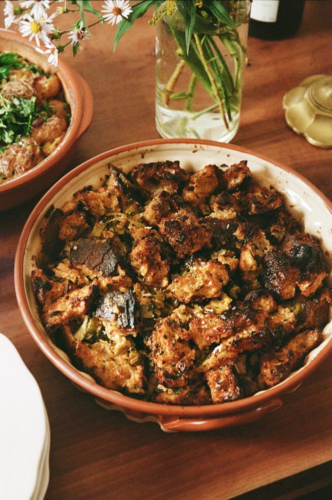 Buttered Stuffing with Celery and Leeks - Alison Roman